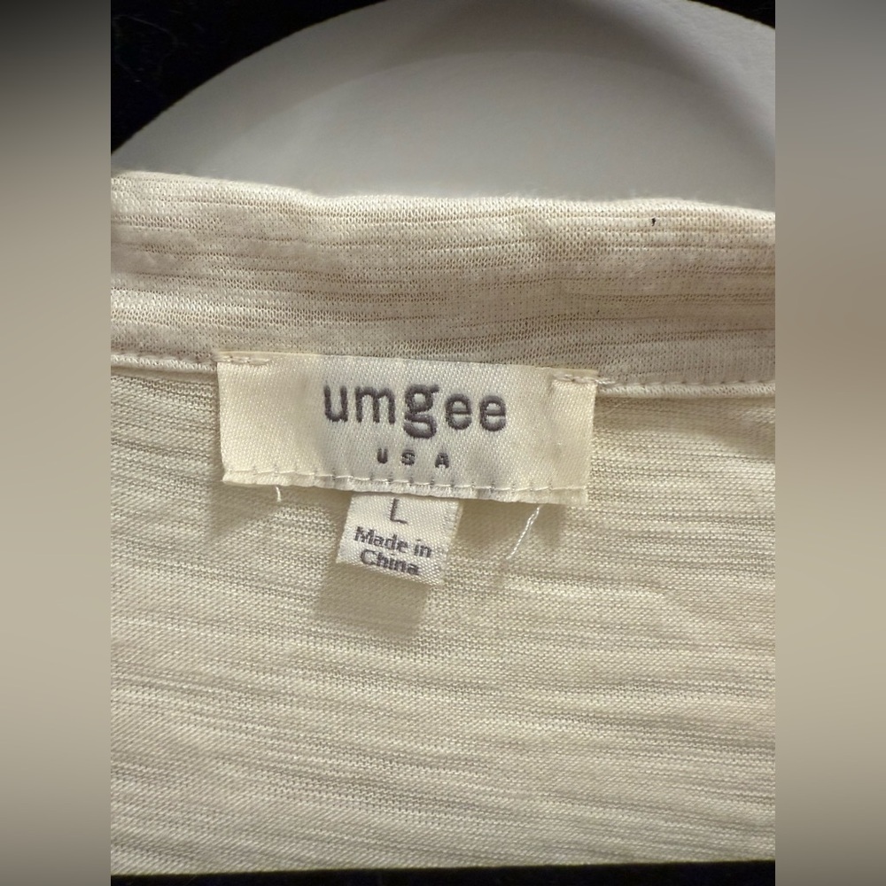 Umgee Cream 3/4 Sleeve Collared Blouse - Picture 2 of 4